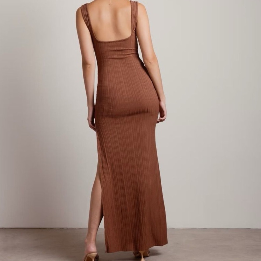 Beige Botany Brown Ribbed Texture Sleeveless Maxi Dress. NWOT - Picture 2 of 4